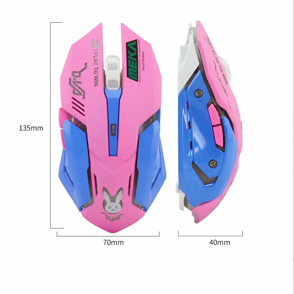 Pink Rechargeable Wireless Gaming Mouse