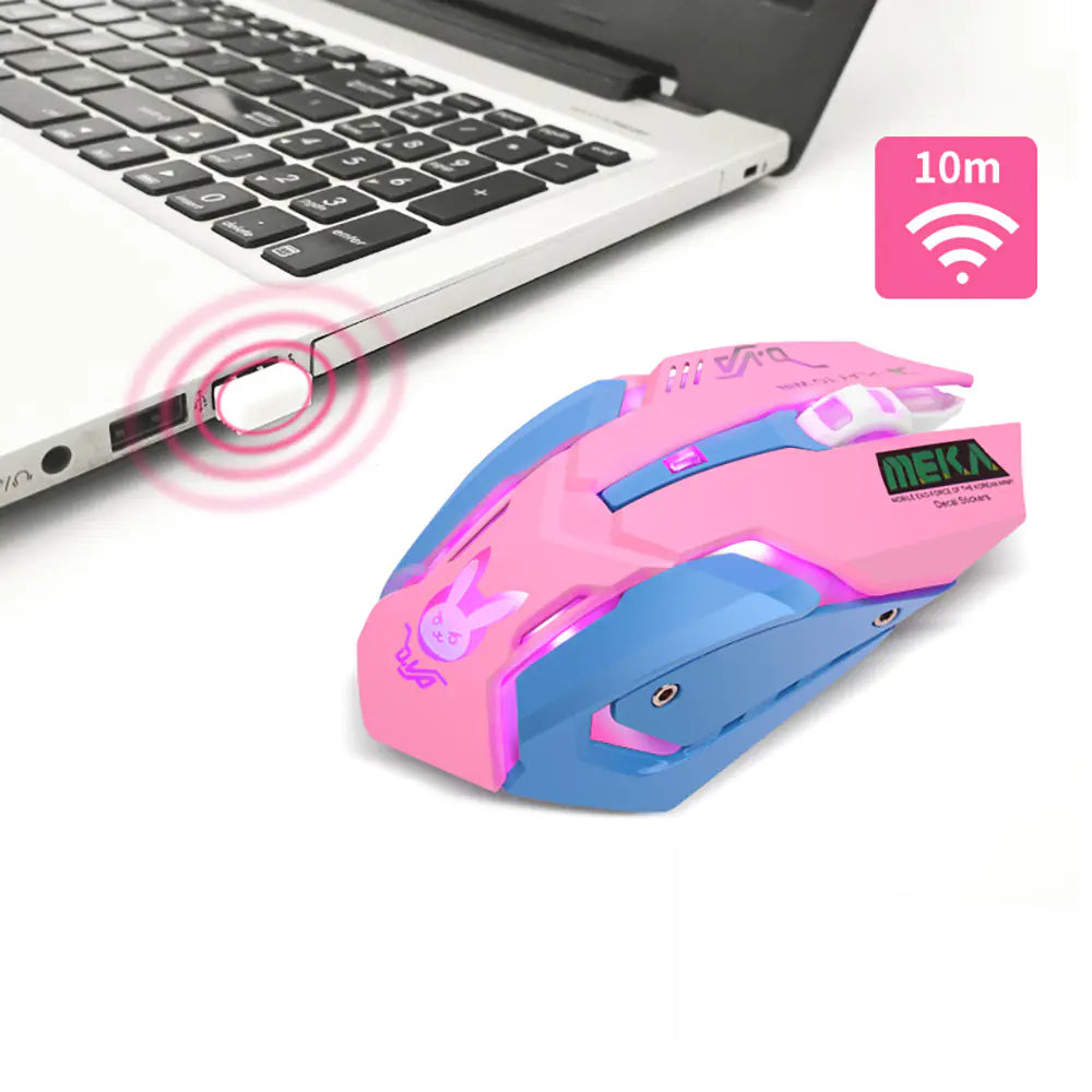 Pink Rechargeable Wireless Gaming Mouse