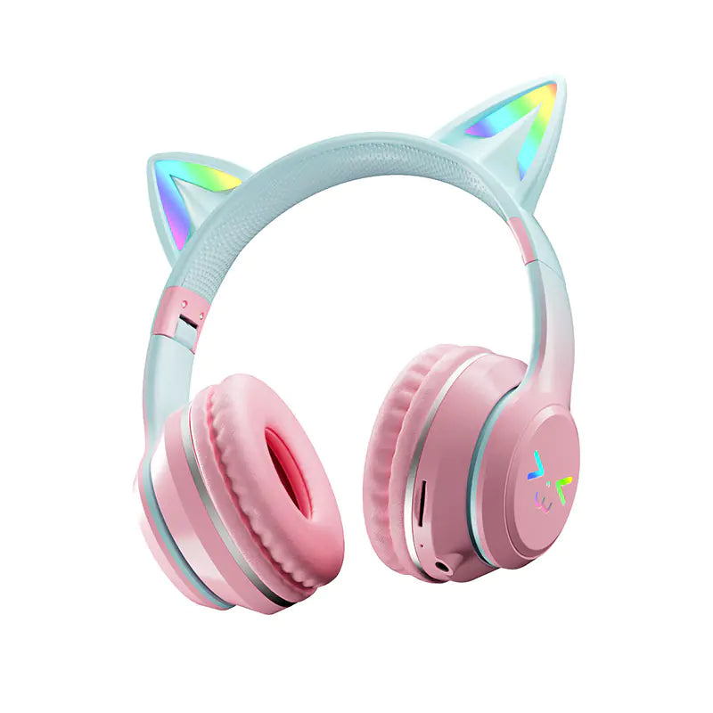 Cat Ear Bluetooth Headphones with LED for Gaming