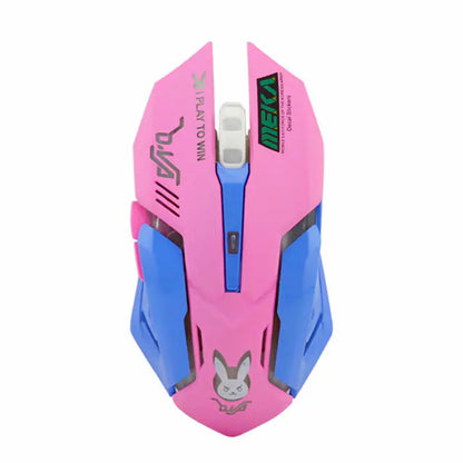 Pink Rechargeable Wireless Gaming Mouse