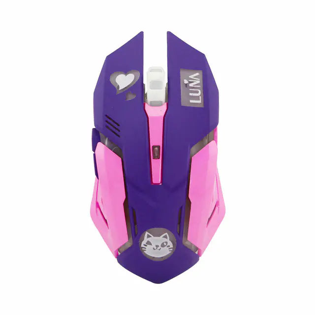 Pink Rechargeable Wireless Gaming Mouse