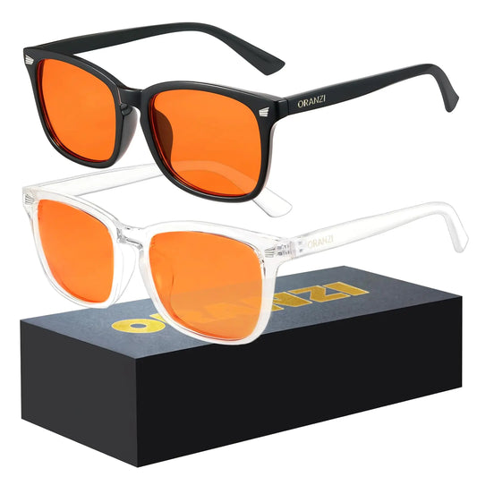 ORANZI 2 pack Blue Light Gaming Glasses Men Woman Computer Gaming Glasses Men Blue Light Filtering Anti-Fatigue & Eye Strain